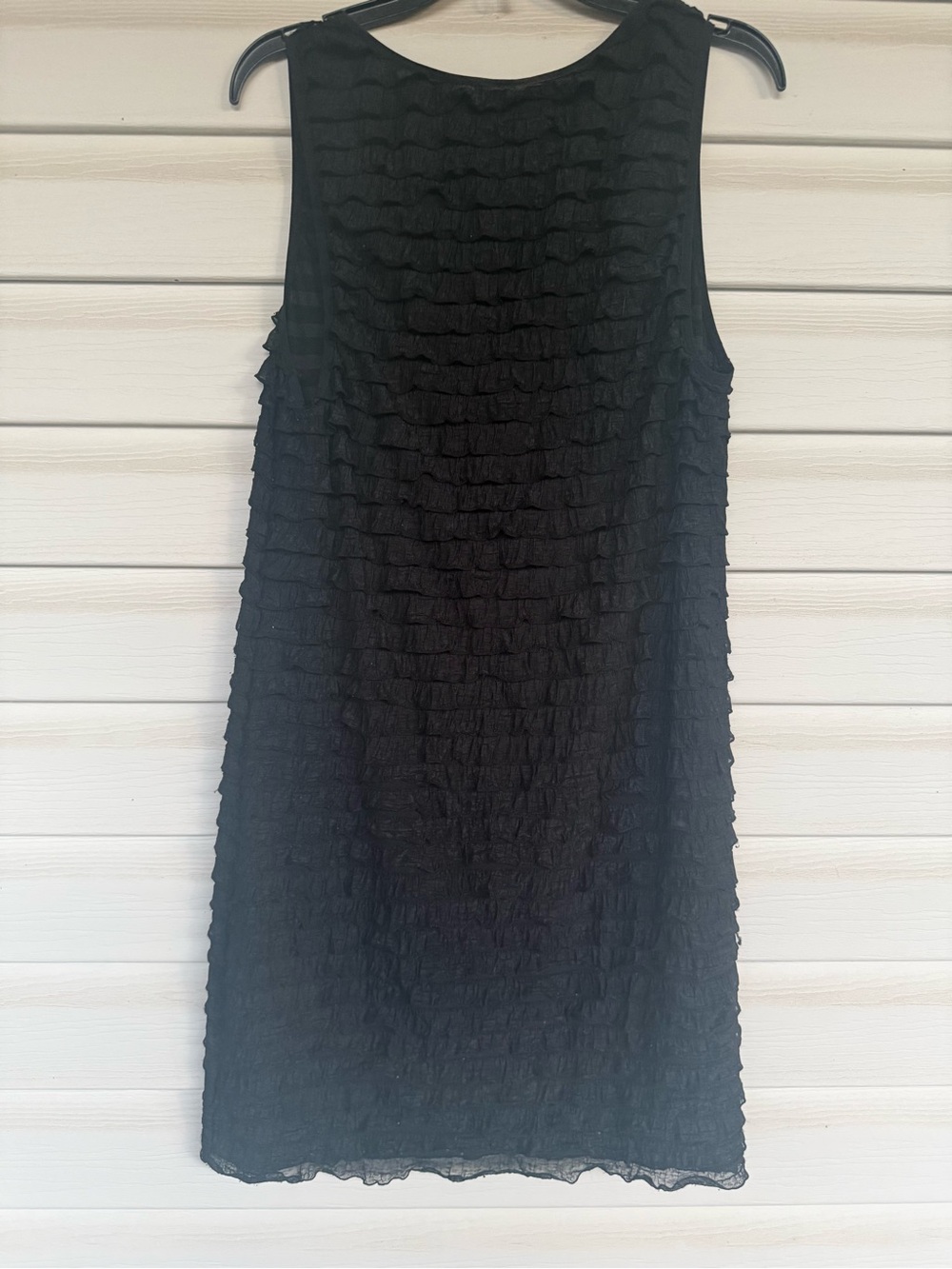 Free People Layered Textured Gauze Dress Black Boho Medium - Picture 2 of 4